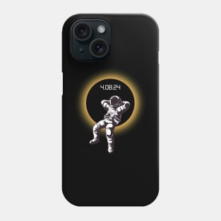 Total Solar Eclipse 2024 Funny Astronaut Phone Case