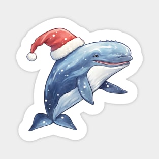 Humpback Whale in Santa Hat Magnet