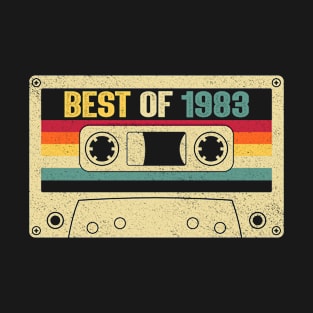 Best Of 1983 40th Birthday Gifts Cassette Tape Vintage T-Shirt