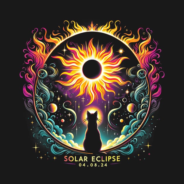 Totality April 8 2024 Solar Eclipse Cat Lover Astronomy Gift For Men Women kids by FortuneFrenzy