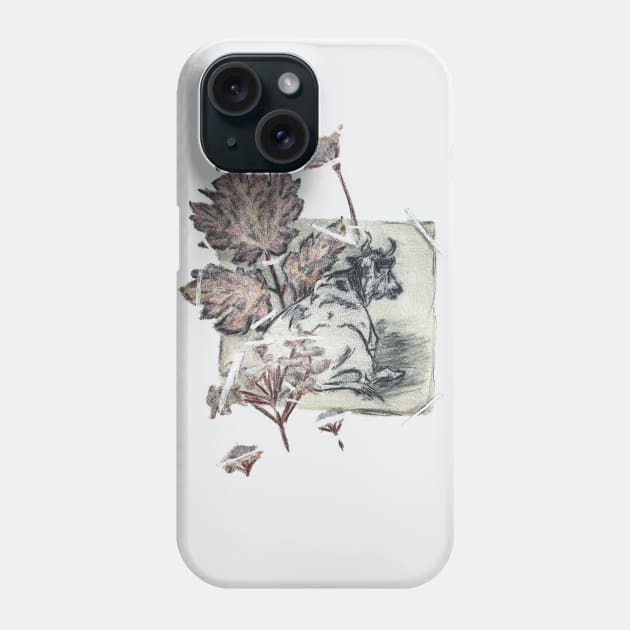 Cow and Cow Parsnip Phone Case by Animal Surrealism