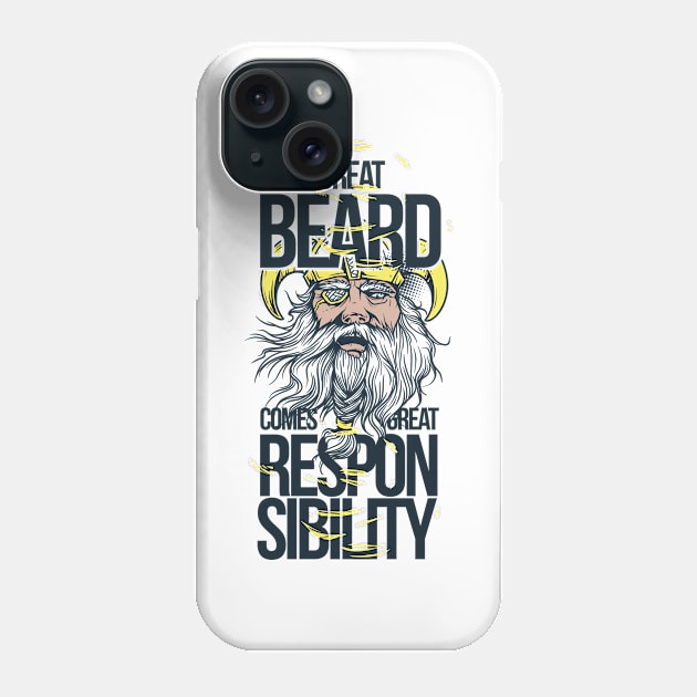 bearded viking Phone Case by positivedesigners