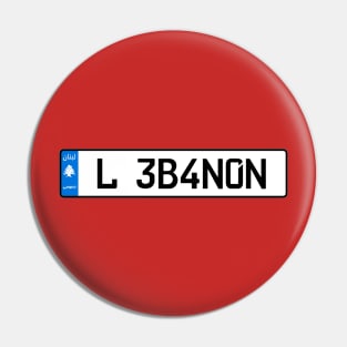 Lebanon car license plate Pin