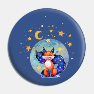 Galaxy Moon Dream Fox Pin