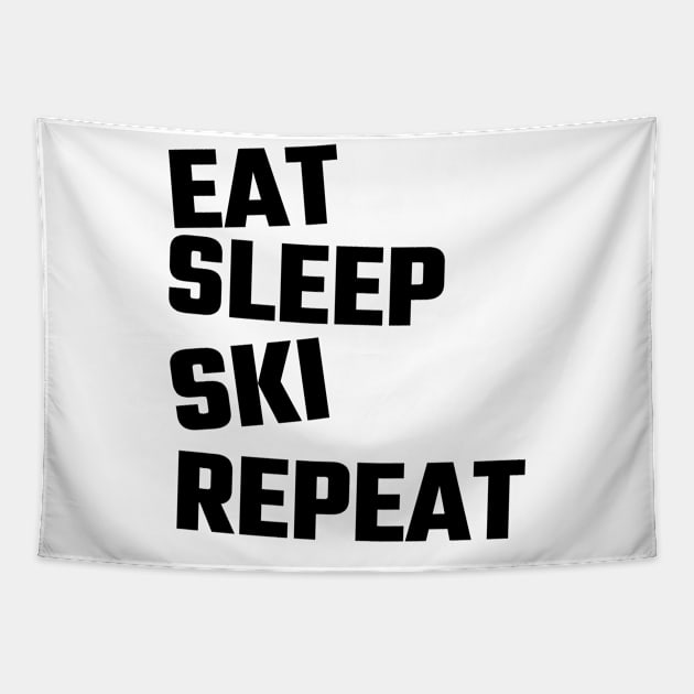 Eat Sleep Ski Repeat Tapestry by Mint Tee