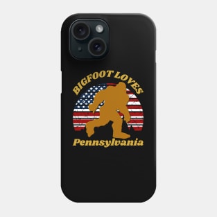 Bigfoot loves America and Pennsylvania too Phone Case