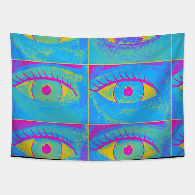 Pan Pride Painted Eyes Collage Tapestry by VernenInk