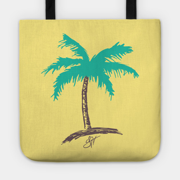 palm tree tote bag