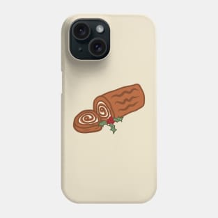 Cozy Retro Yule Log Holly Berry Vintage Aesthetic Pagan Christmas Pattern Phone Case