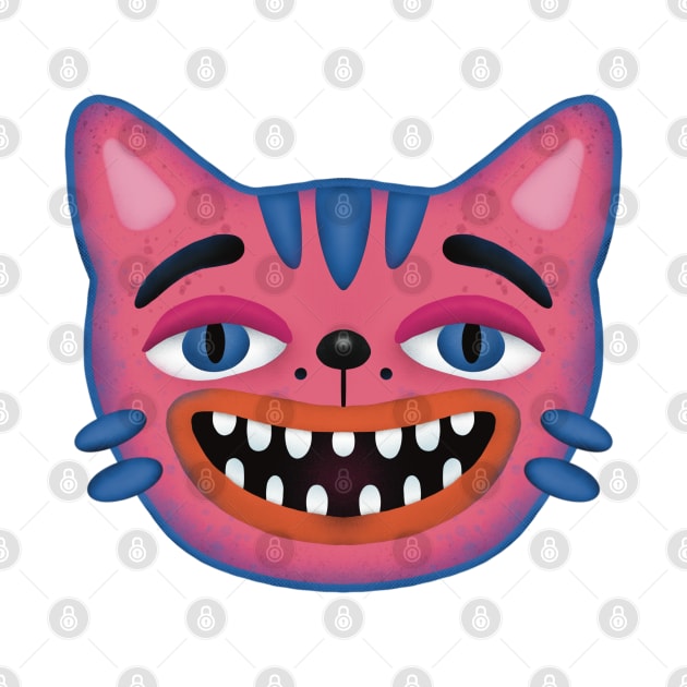 Crazy Funny Cat smile by Douwannart