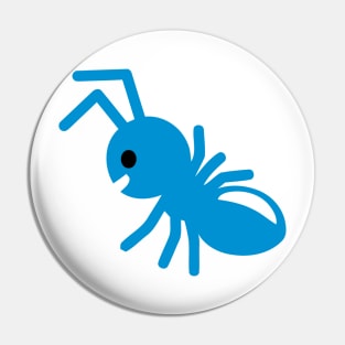 Blue Happy Ant Emoticon Pin