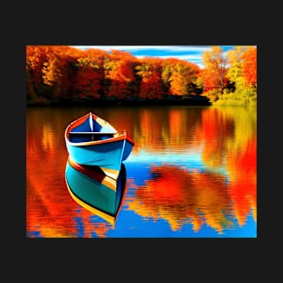 Fall landscape With a Boat T-Shirt