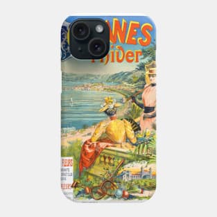 Vintage Travel Poster France Cannes l'hiver Phone Case