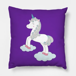 Cute unicorn and clouds Pillow