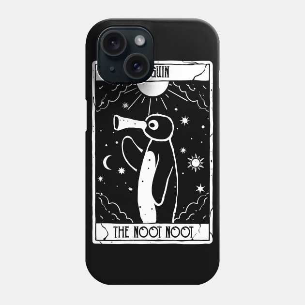 Noot Noot Funny Penguin tarot card Vintage Rainbow Distressed Phone Case by A Comic Wizard