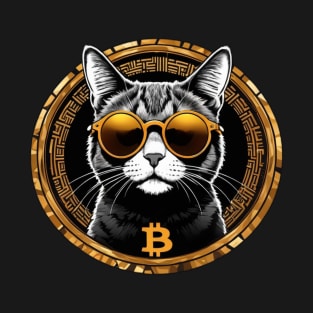 Bitcoin Sunglasses Cat T-Shirt
