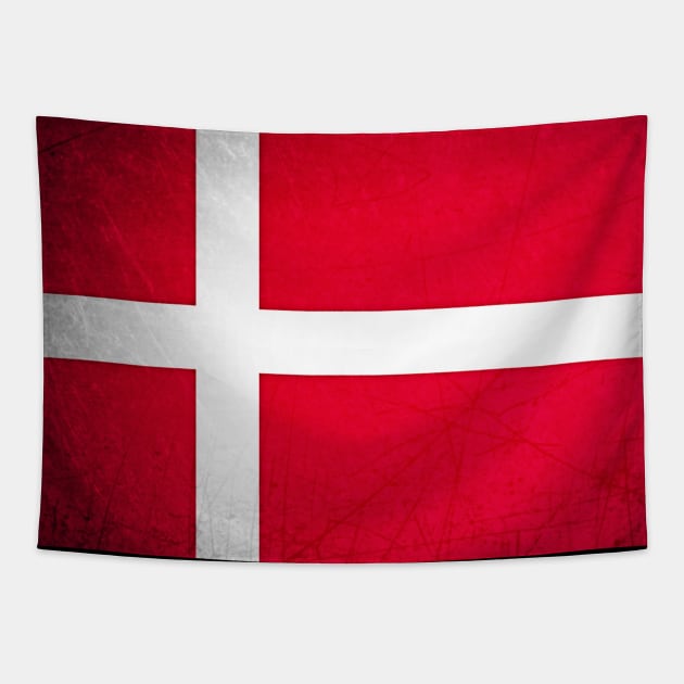 A grunge looking distressed Danish flag of Denmark Tapestry by Guntah