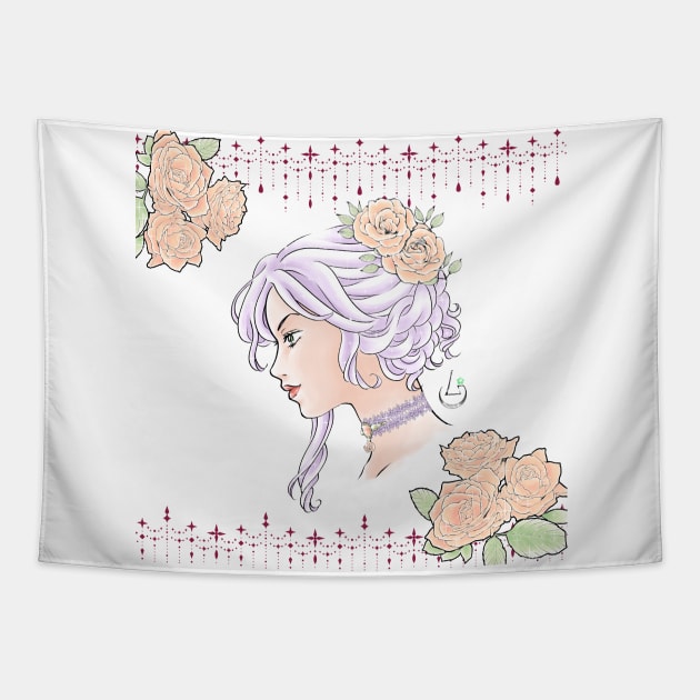 Lady Bara (Rose) Tapestry by AudreyWagnerArt