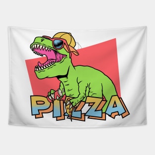 Dinosaur Eating Pizza Tapestry