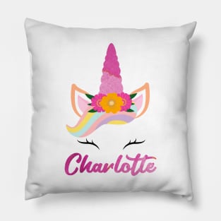 Name charlotte unicone awesome gift Pillow