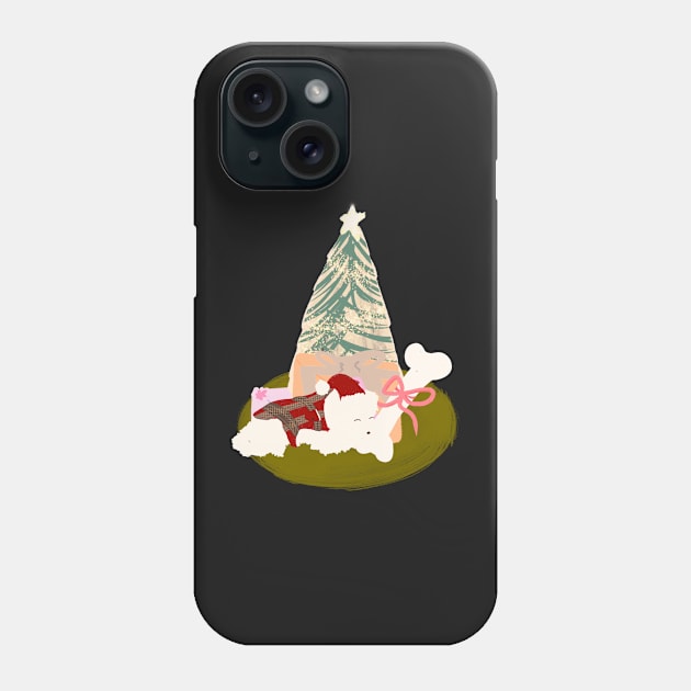 Christmas Dog Phone Case by PatternbyNOK