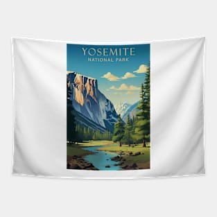 Yosemite National Park Vintage Travel Poster Tapestry