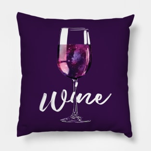 Wine Lover Galaxy in a Glass Pillow