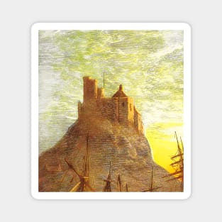 Middle Ages with Castle on the Mountain Magnet