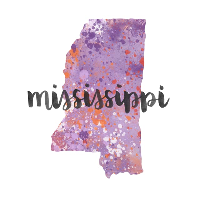 mississippi - calligraphy and abstract state outline by randomolive