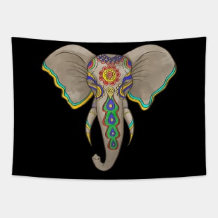 Ganesh Elephant Artistic Ganesha God Face   Spiritual Hindu Tapestry