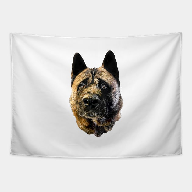 Akita- Gorgeous Akita Inu American Akita Tapestry by ElegantCat