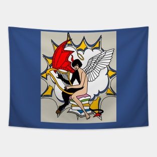 Fight Angel Devil Good Against Evil Tapestry