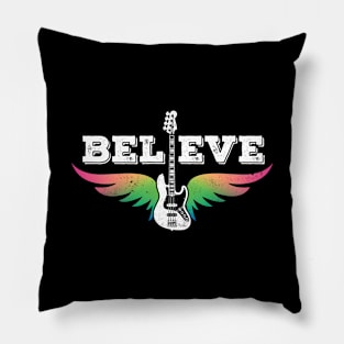 Believe Colorful Guitar J-Style Bass Guitar Pillow