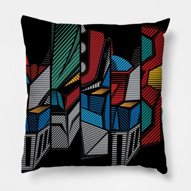 137 Go Nagai Five Pillow by Yexart