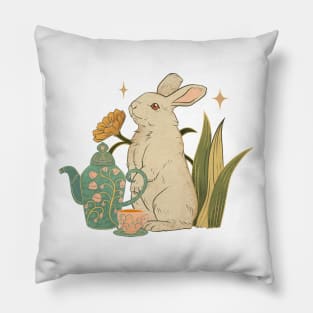 Tea Party with Rabbit Pillow