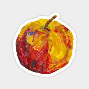 Eat me! Red apple in mixed media collage Magnet