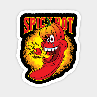 Spicy Flaming Red Hot Chil Pepper Magnet