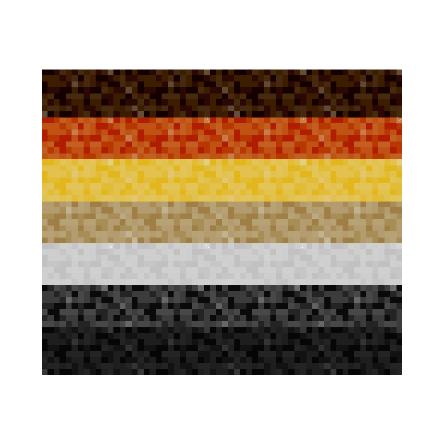 Gay Bear Pride Pixel Flag Repeating Background by LiveLoudGraphics