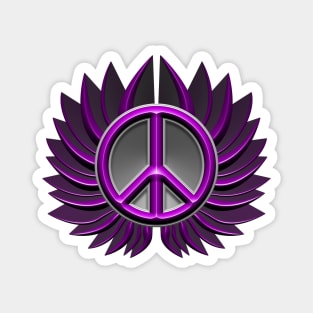 pink peace symbol flower Magnet