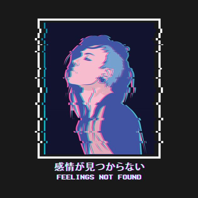 Disover Feelings Not Found Anime Girl Punk Emo Vaporwave - Aesthetic Anime - T-Shirt