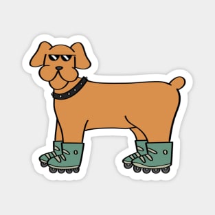 Rollerskater Dog Magnet