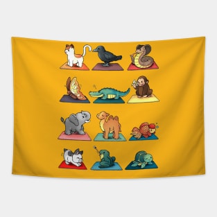 Animal Yoga Pose Tapestry