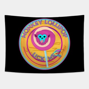 Monkey lollipop funny Tapestry