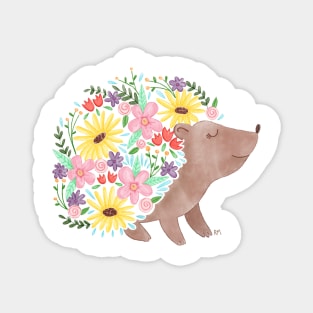 Cute Flowering Hedgehog Magnet