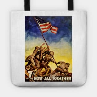 Vintage USA War Poster 7th War Loan Now All Together Tote