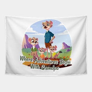 Where Adventures Beguin With Grandpa Tapestry