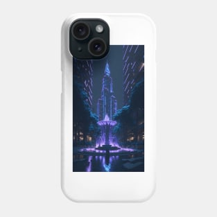 Street fountain at night Phone Case