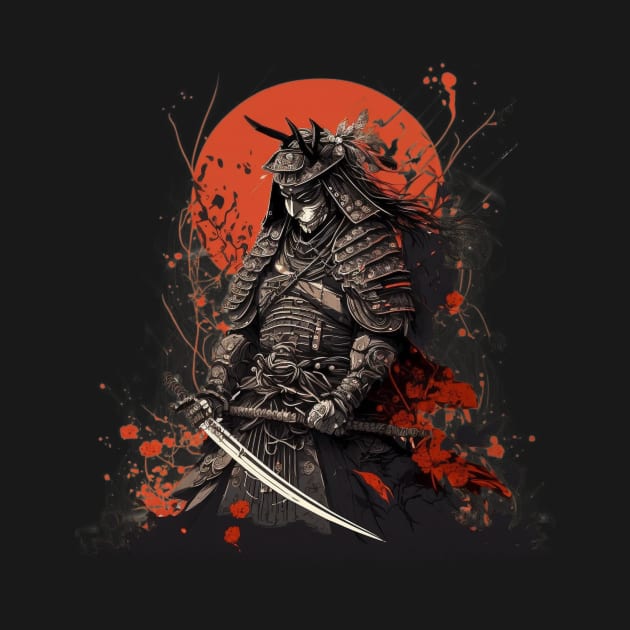 The Mighty Samurai: Armor and Sword in Hand by Abili-Tees