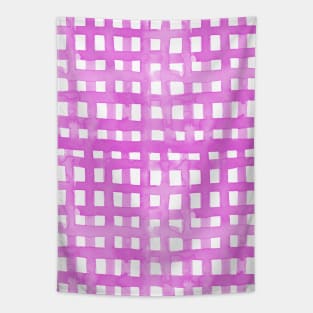 Watercolor grid - pink Tapestry