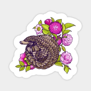 Pangolin with flowers Magnet